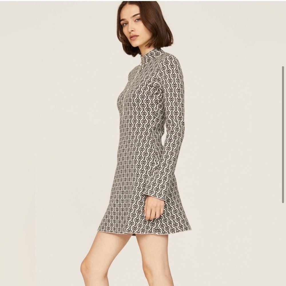 Maje Monochrome Patterned Mini Dress - Picture 2 of 12